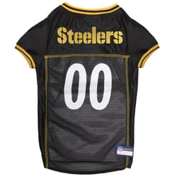 Pets First Black Pittsburgh Steelers Dog Jersey Large