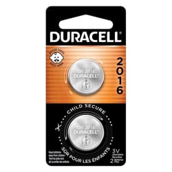 Duracell Lithium Coin 2016 3 V 0.09 mAh Medical Battery 2 pk
