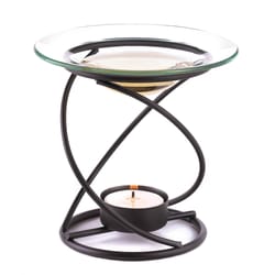 Fragrance Foundry 4.50 in. H X 4.75 in. L Black/Clear Glass/Metal Helix Oil Warmer