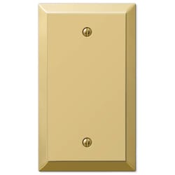 Amerelle Century Polished Brass 1 gang Stamped Steel Blank Wall Plate 1 pk