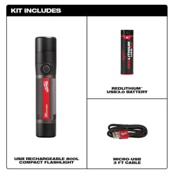 Milwaukee 800 lm Black/Red LED Rechargeable Flashlight