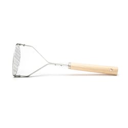 Fox Run Silver Stainless Steel/Wood Potato Masher