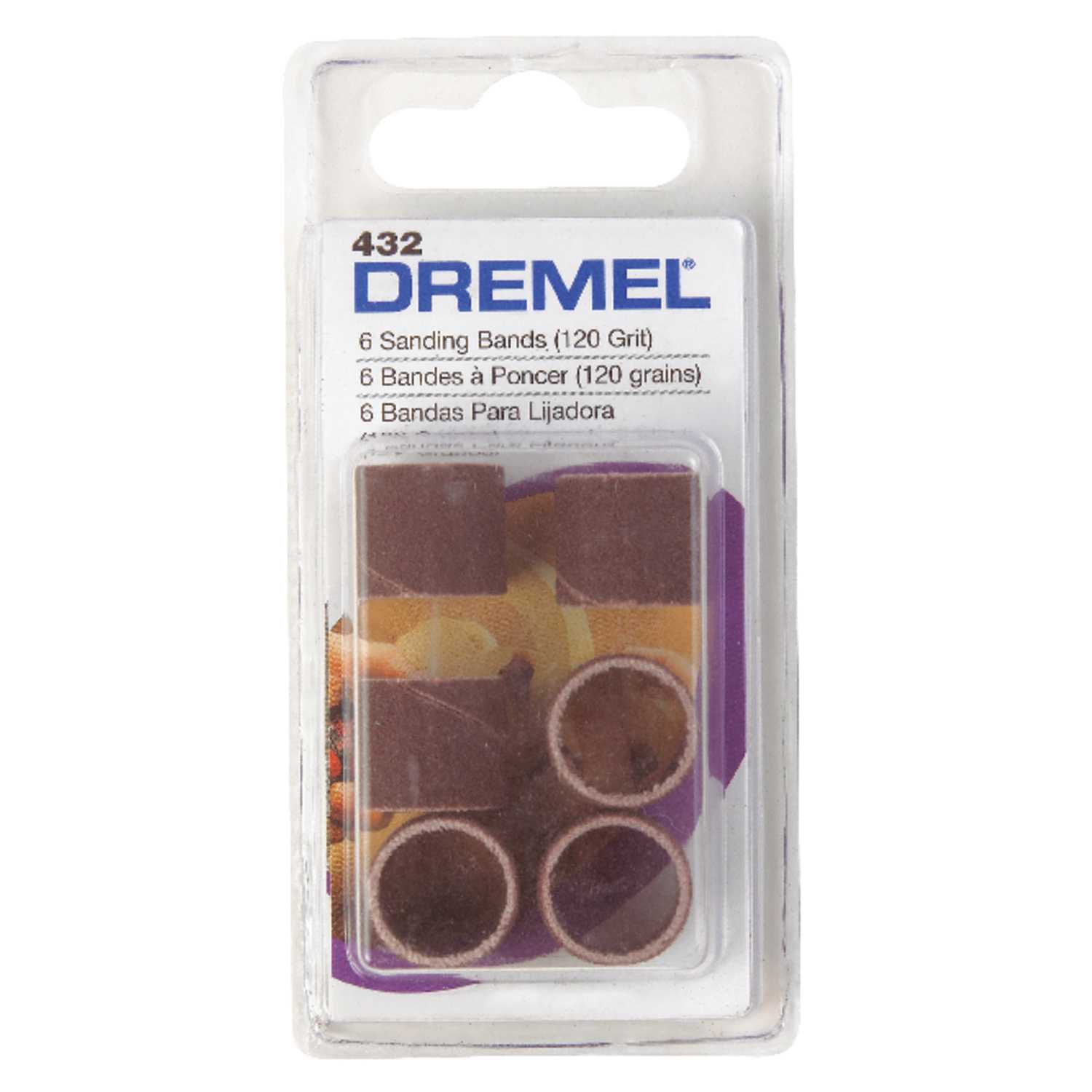 Dremel 0.5 in. Dia. x 1/2 in. L Aluminum Oxide Drum Sander Bands 120