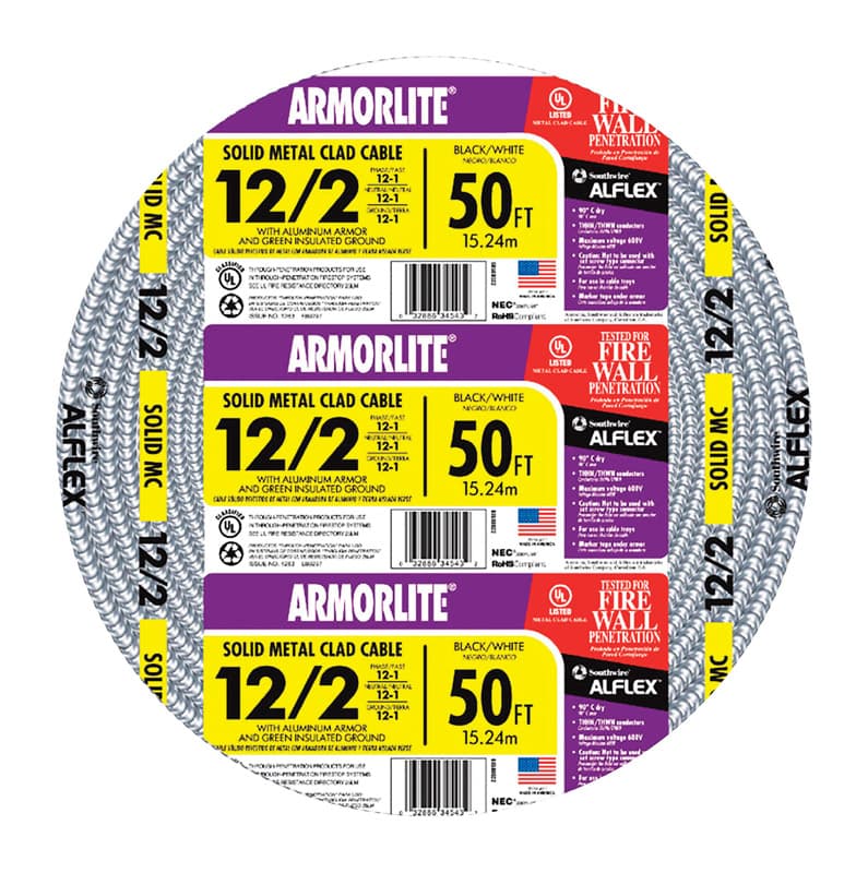 Southwire Armorlite 50 ft. 12/2 Solid THHN Metal Clad Cable Uae Electronic uaeelectronic.com