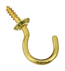 National Hardware Gold Solid Brass 1 in. L Cup Hook 10 lb 4 pk
