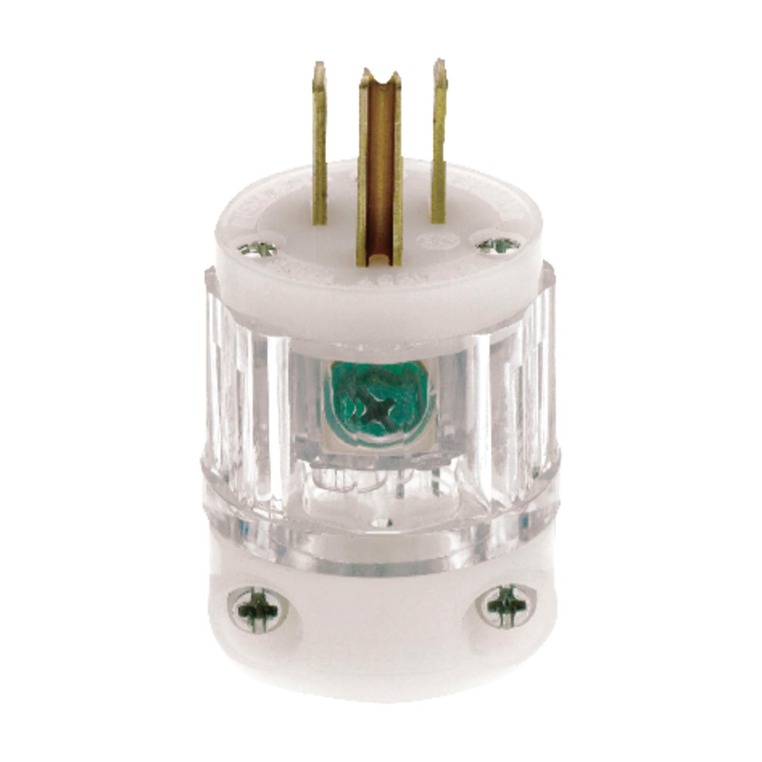 Leviton Industrial Nylon Grounding Plug Non-NEMA 2 Pole 3 Wire - 08215-PLC - Electrical Switches  sku 08215-PLC