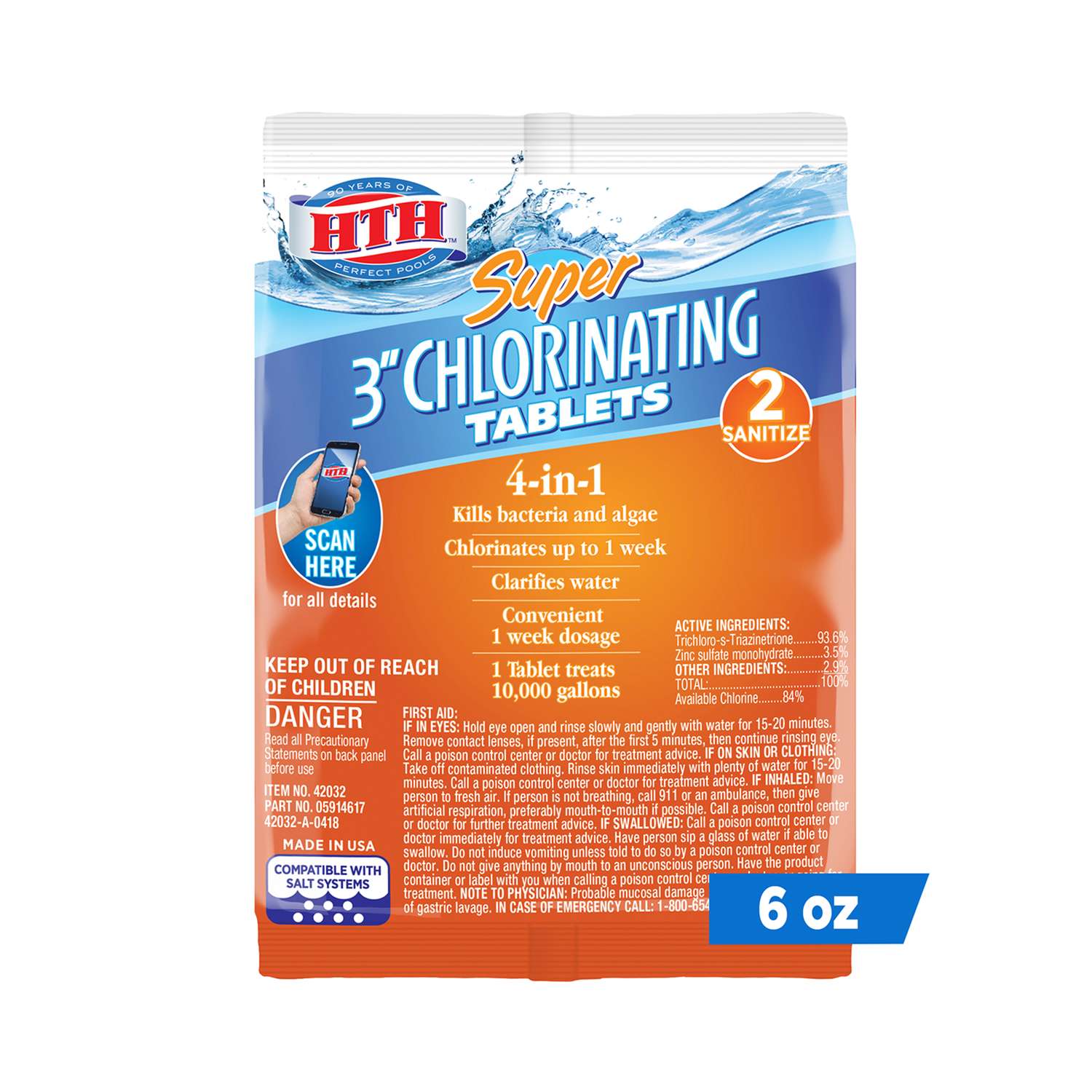 Hth Super Tablet Chlorinating Chemicals 6 Oz Ace Hardware