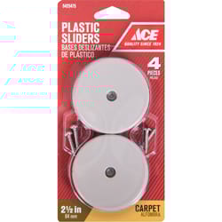 Ace Off-White Plastic Slide Glide 4 pk