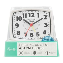 La Crosse Equity 2 in. White Alarm Clock Analog Plug-In
