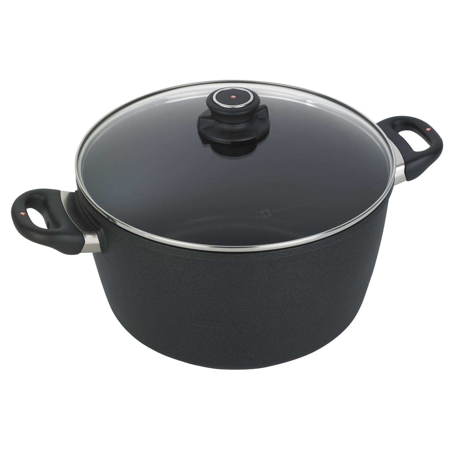 Swiss Diamond Cast Aluminum Stock Pot 11 in. 8.5 qt Black Sansujyuku sansujyuku.com