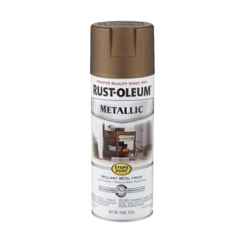 Rust-Oleum 1936830 Specialty Metallic Leafing Spray Paint Topcoat, 11 Oz  Aerosol Can, 10-12 Sq-Ft, 11 Ounce (Pack of 1), Brass