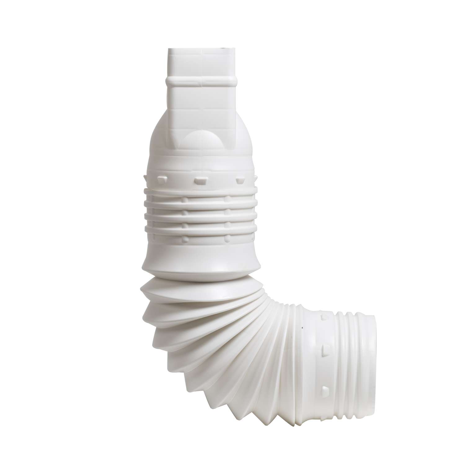 FlexASpout 3.75 in. H x 4 in. W x 9 in. L White Plastic Flexible Downspout Extension Ace