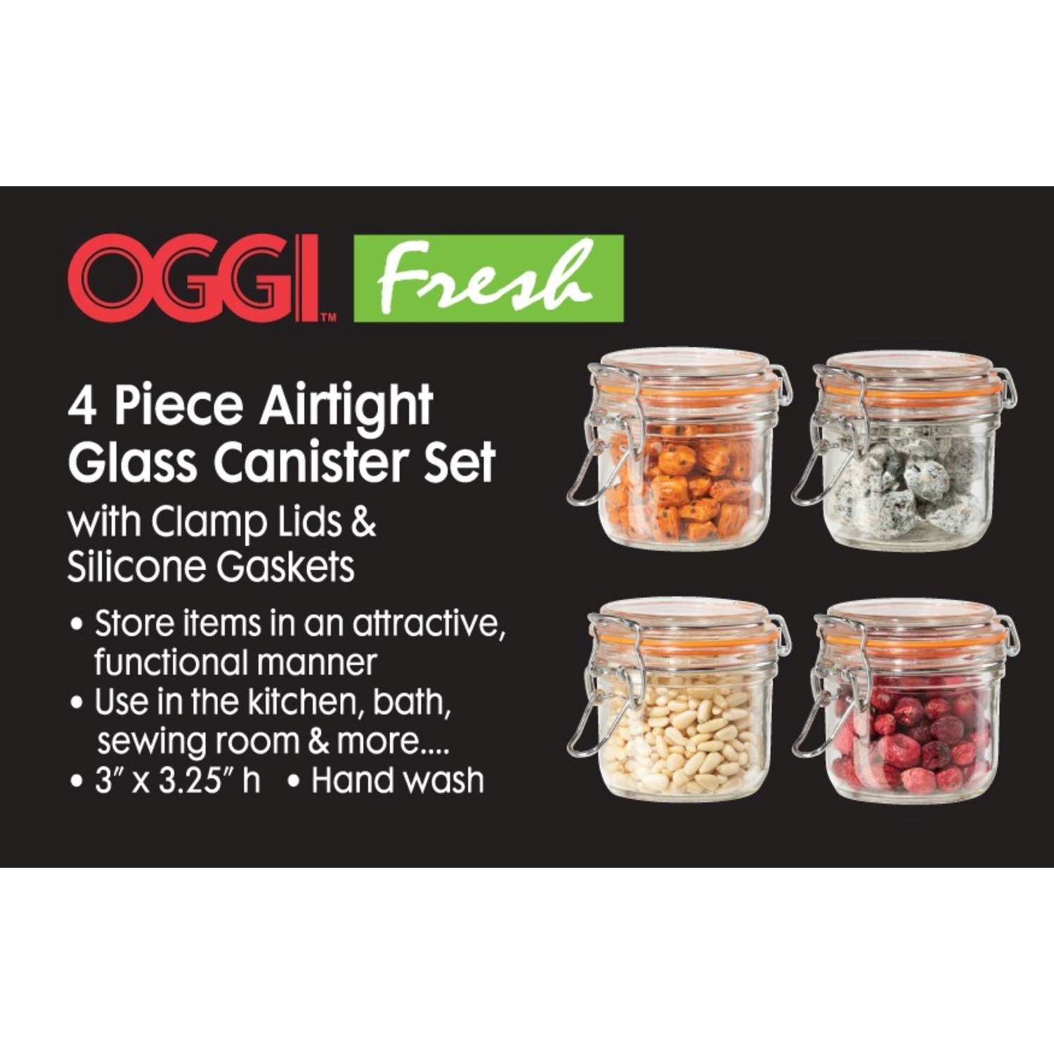 OGGI Silver Clamp Canister Set 4 pk - Ace Hardware