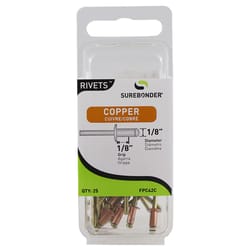 Surebonder Rivets 1/8 in. D X 1/8 in. Copper Short Rivets Yellow 25 pk