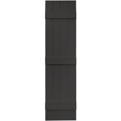 Builders Edge 59 in. H X 14 in. W Black Board and Batten Vinyl Shutter 2 pk