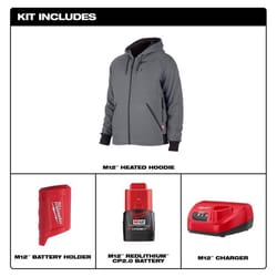 Milwaukee M12 XXXL Long Sleeve Men's Hooded Heated Hoodie Kit Gray