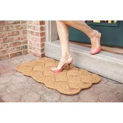 Entryways 30 in. W X 18 in. L Tan Knot-ical Coir Door Mat