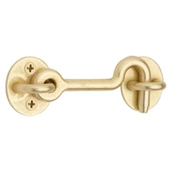 National Hardware 4 in. L Brushed Gold Steel Hook and Eye Closure 1 pc