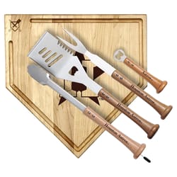 Baseball BBQ MLB Stainless Steel Natural Grill Tool Set 1 pk