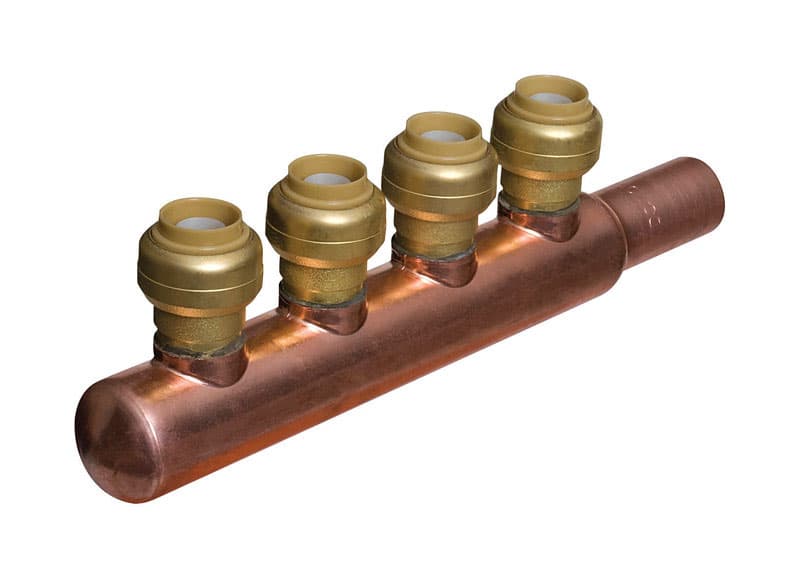 3/4 In. X 1/2 In. Push-to-Connect Copper 4-Port Open Manifold Fitting
