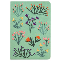 Denik 6 in. W X 8 in. L Sewn Bound Green Petite Blooms Embroidered Journal Notebook