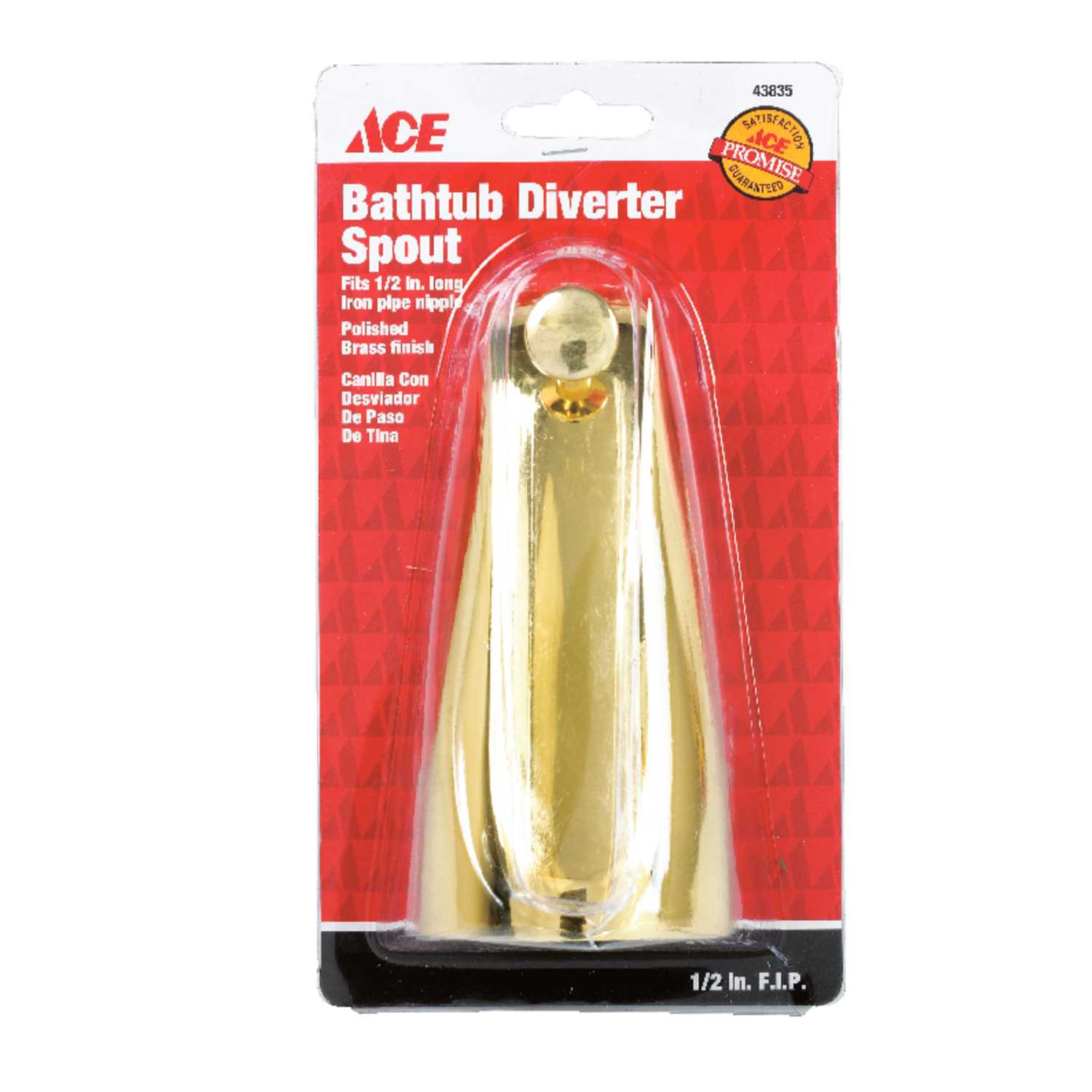 Ace Bathtub Diverter Spout n/a Polished Brass Finish Metal Material