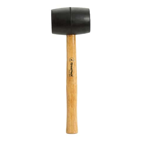 16-Ounce Rubber Mallet Hammer - Non-Slip Steel Handle