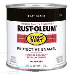 Rust-Oleum  Stops Rust  Flat  Black  Oil-Based  Alkyd  Protective Enamel  0.5 pt. 