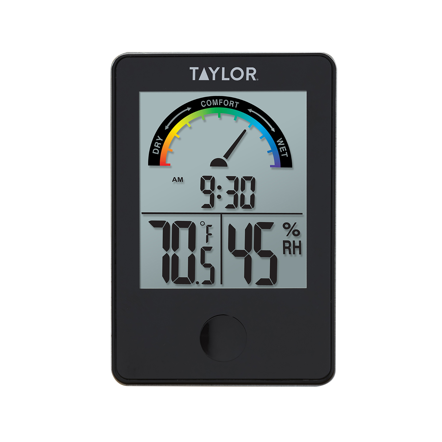 Photos - Wall Clock Taylor Comfort Level Hygrometer Digital Thermometer Plastic Black 3.54 in. 