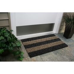 GrassWorx Clean Machine 18 in. W X 30 in. L Black/Brown Striped Astroturf Door Mat