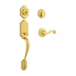 Kwikset SmartKey Arlington/Lido Polished Brass Entry Handleset KW1 1-3/4 in.