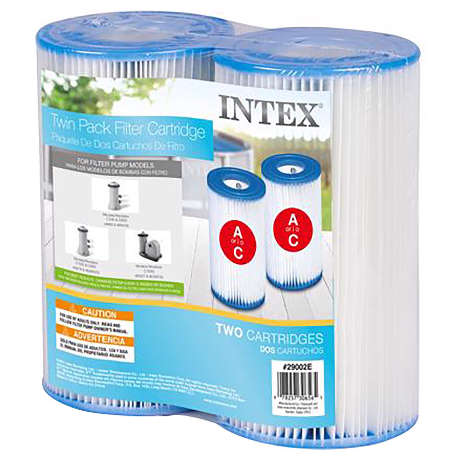 Intex Type A Filter Cartridge for Pools, Twin Pack, 1 Pack, White