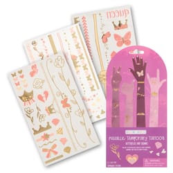 Stephen Joseph Metallic Butterflies and Crowns Temporary Tattoos Multicolored 60 pc