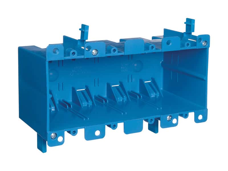 Carlon 68 cu in Rectangle PVC 4 gang Electrical Box Blue Ace Hardware