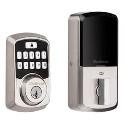 Kwikset SmartKey Aura Satin Nickel Metal Bluetooth Keypad Entry Smart Lock