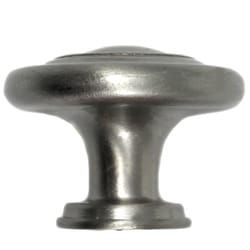 Laurey Nantucket Traditional Round Cabinet Knob 1-3/8 in. D 1 in. Satin Nickel 10 pk