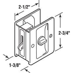 Prime-Line 2.5 in. D X 2.5 in. L Polished Brass Gold Solid Brass Pocket Door Privacy Lock 1 pk