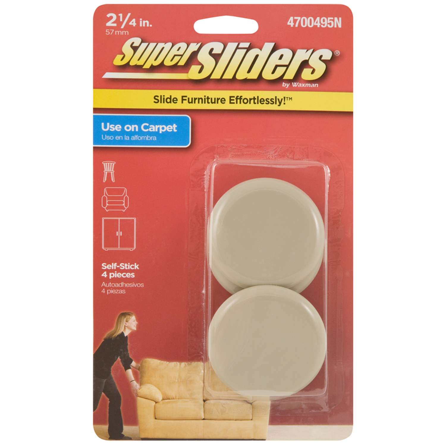 SuperSliders Beige 11/4 in. Adhesive Plastic Chair Glide 4 pk Ace