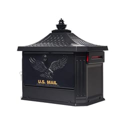 Architectural Mailboxes Hamilton Cast Aluminum Post Mount Black Locking Mailbox