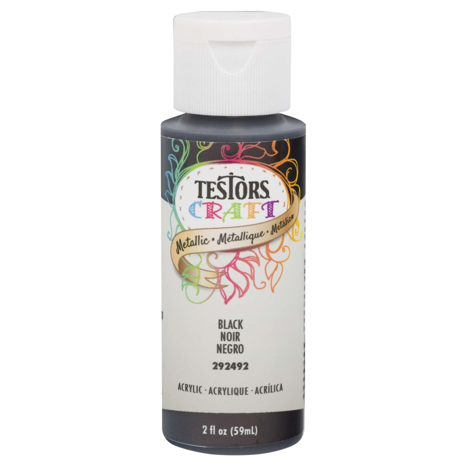 Testors Metallic Black WaterBased Craft Paint Interior 2 oz Ace Hardware