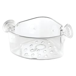 iDesign Power Lock Clear Plastic Shower Basket