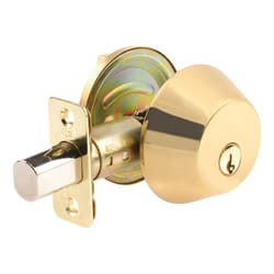 Ace Polished Brass Solid Brass Single Cylinder Deadbolt