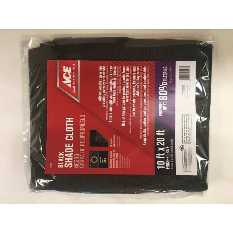 Ace 20 ft. W X 10 ft. L Heavy Duty Polyethylene Shade Cloth Black Ace