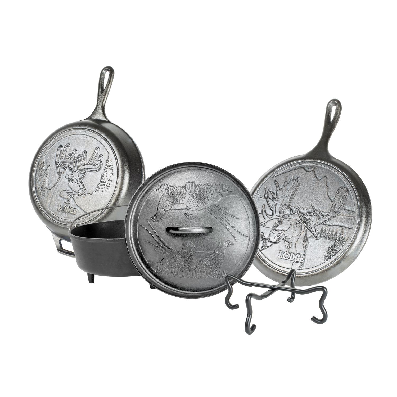 Lodge Wildlife Series Cast Iron Cookware Set Black Sansujyuku sansujyuku.com