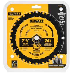 DeWalt 7-1/4 in. D X 5/8 in. Tungsten Carbide Circular Saw Blade 24 teeth 1 pk