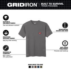 Milwaukee Gridiron L Short Sleeve Men's Round Neck Gray Tee Shirt