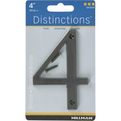 HILLMAN Distinctions 4 in. Bronze Zinc Die-Cast Screw-On Number 4 1 pc