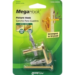 HILLMAN MegaHook Brass-Plated Gold Heavy Duty Picture Hook 100 lb 1 pk