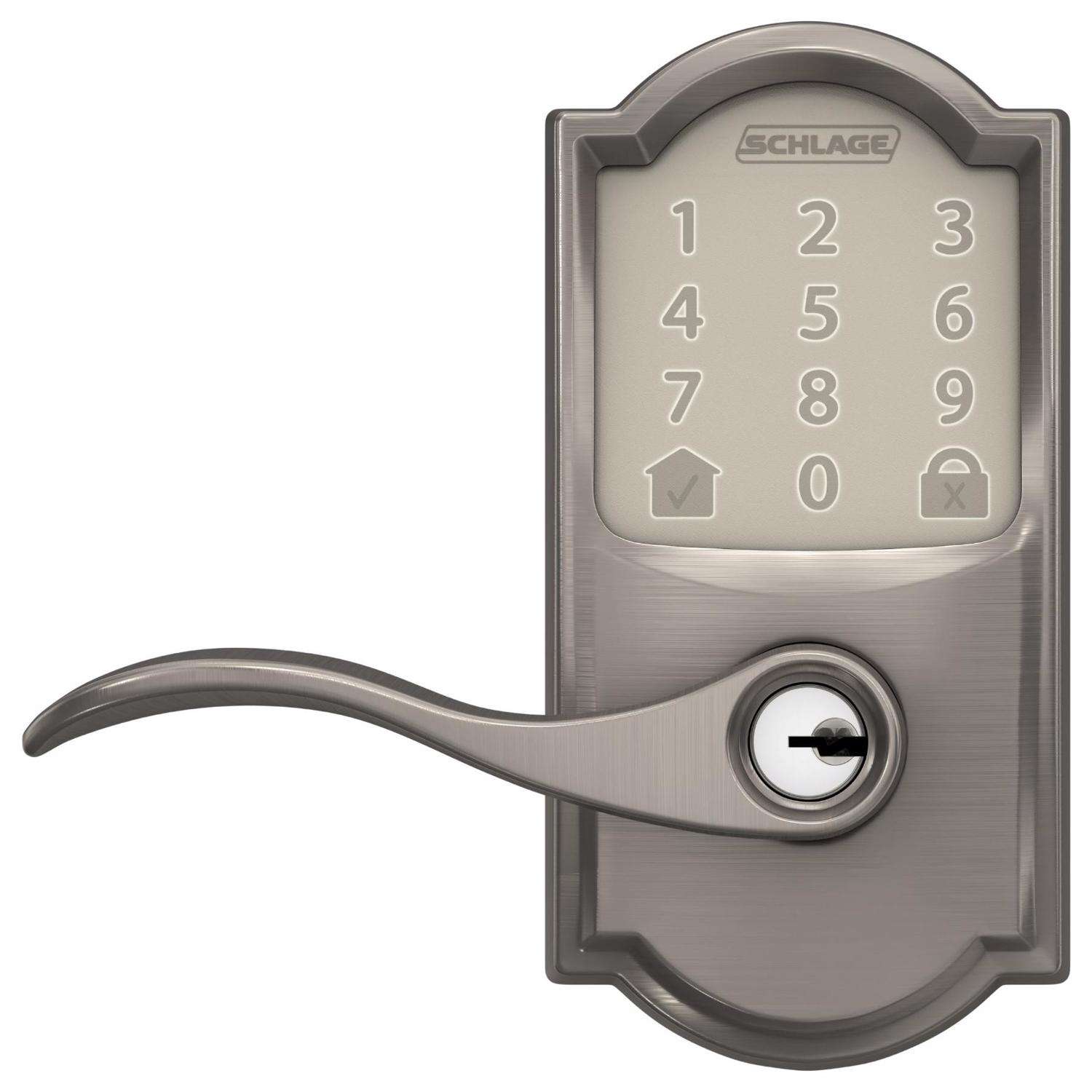 Schlage Encode Satin Nickel Metal WiFi Deadbolt with Accent Lever Ace
