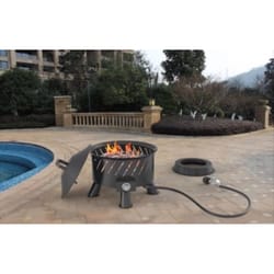 Living Accents 22 in. W Steel Round Propane Fire Pit